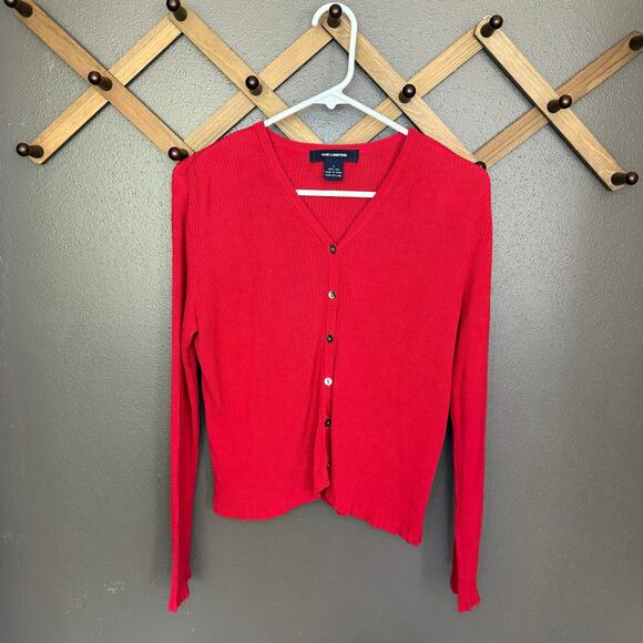 The Limited Sweaters - The Limited Vintage Y2K 100% Silk Cardigan Bold Red